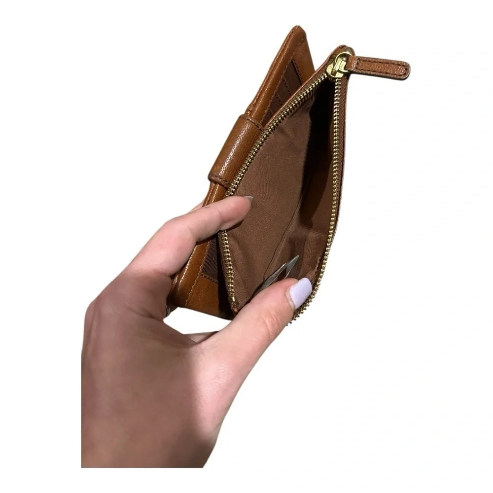 FOSSIL Brown Leather Wallet with Textured Finish